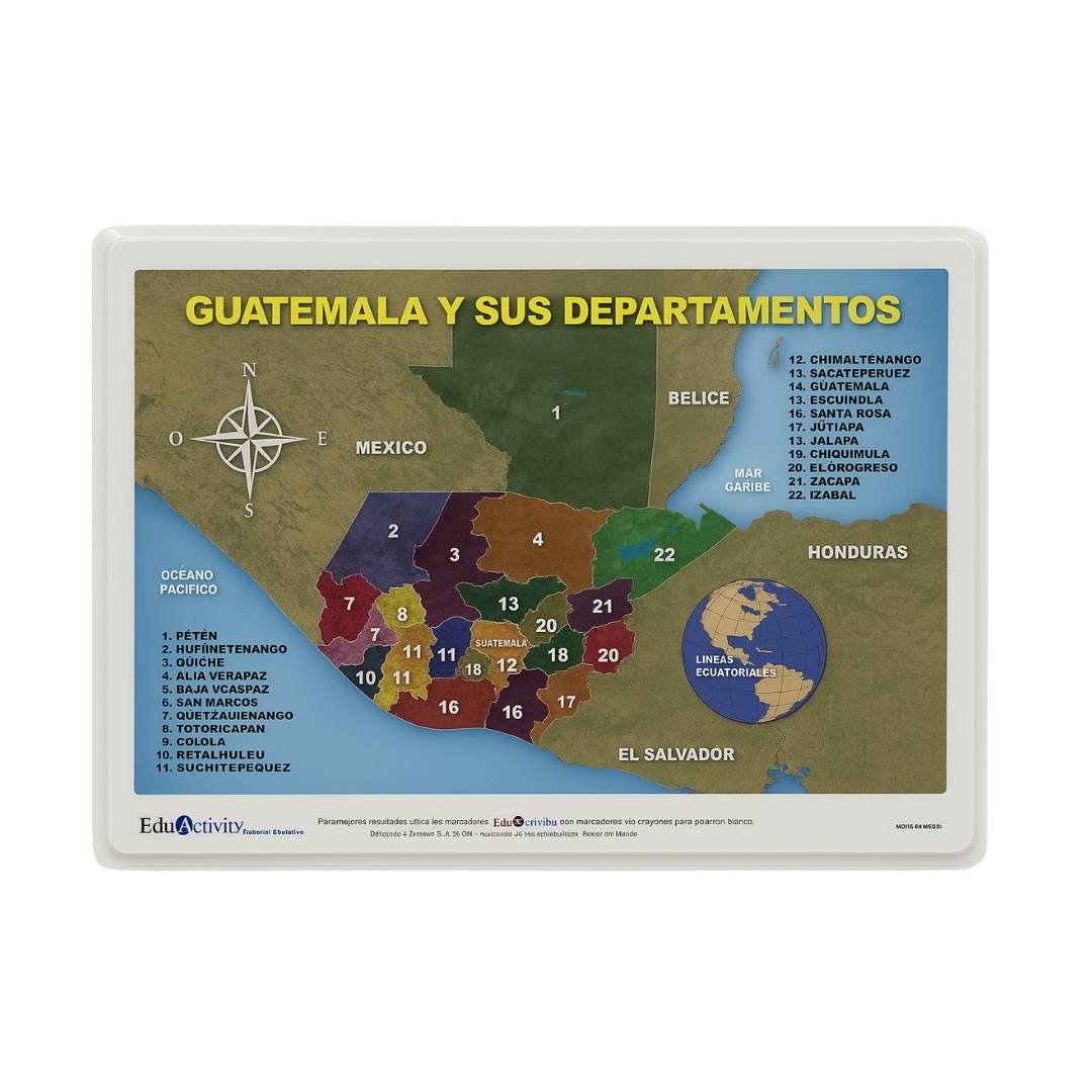 LAMINA DE MAPA DE GUATEMALA PROARTE