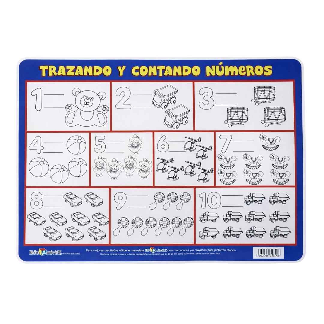 LAMINA TRAZANDO Y CONTANDO NUMEROS PROARTE