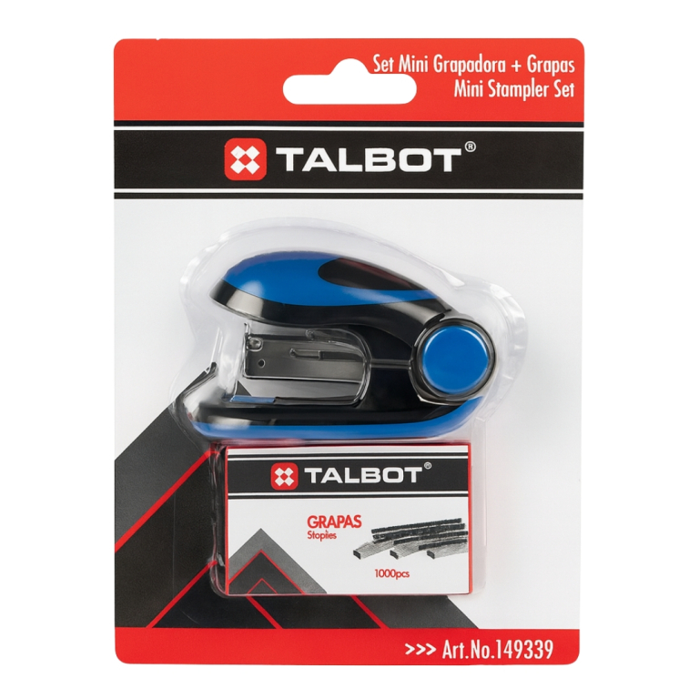 ENGRAPADORA MINI + GRAPAS TALBOT CP-26 – Rollos y Mas