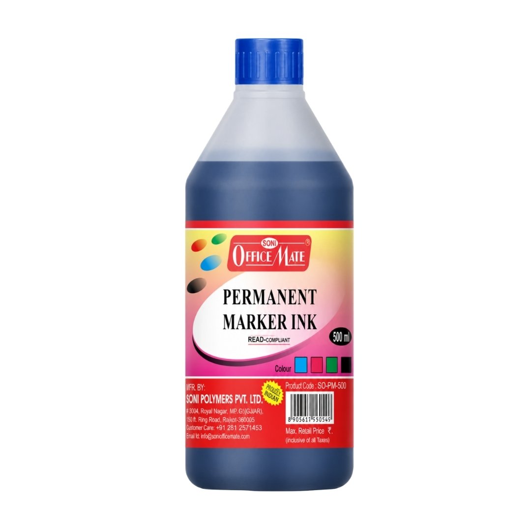 TINTA PARA MARCADOR PERMANENTE AZUL 500ML OFFICE MATE