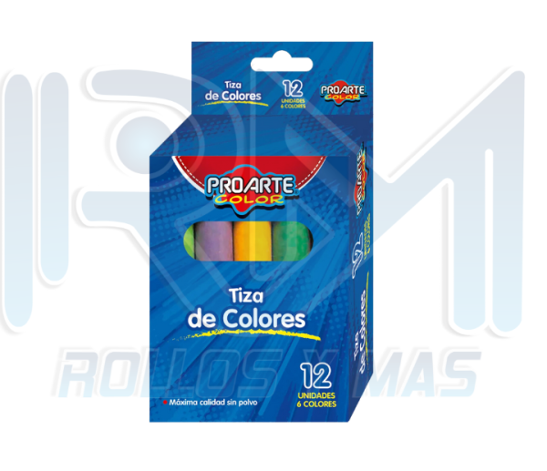 Tiza de Colores 12 Unidades PROARTE – Rollos y Mas